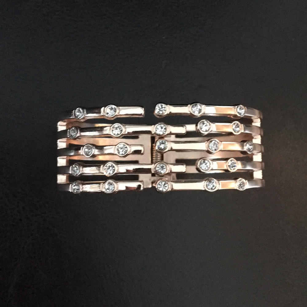 New Badgley Mischka Cuff Bangle w Crystals OOH LA